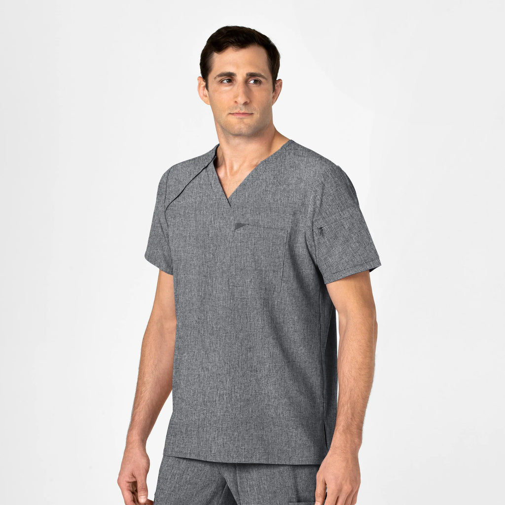 Wink Scrubs Men's EZ Zip Scrub Top Grey Heather | scrub-supply.com