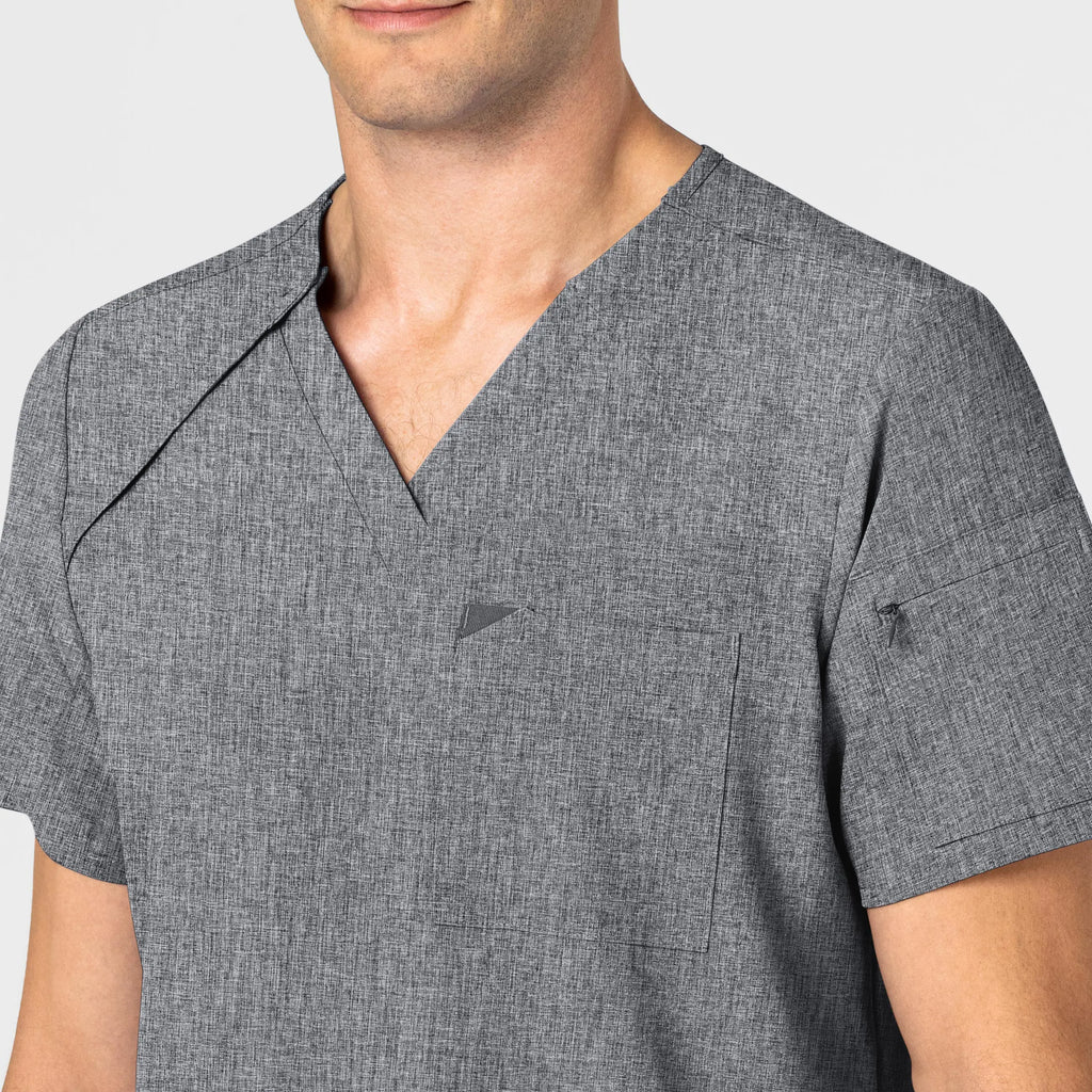 Wink Scrubs Men's EZ Zip Scrub Top Grey Heather | scrub-supply.com