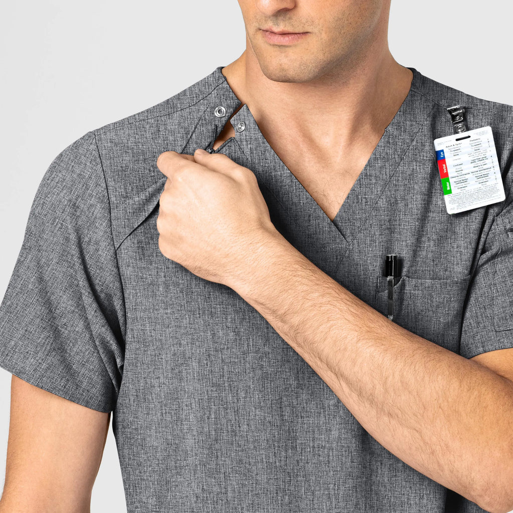 Wink Scrubs Men's EZ Zip Scrub Top Grey Heather | scrub-supply.com