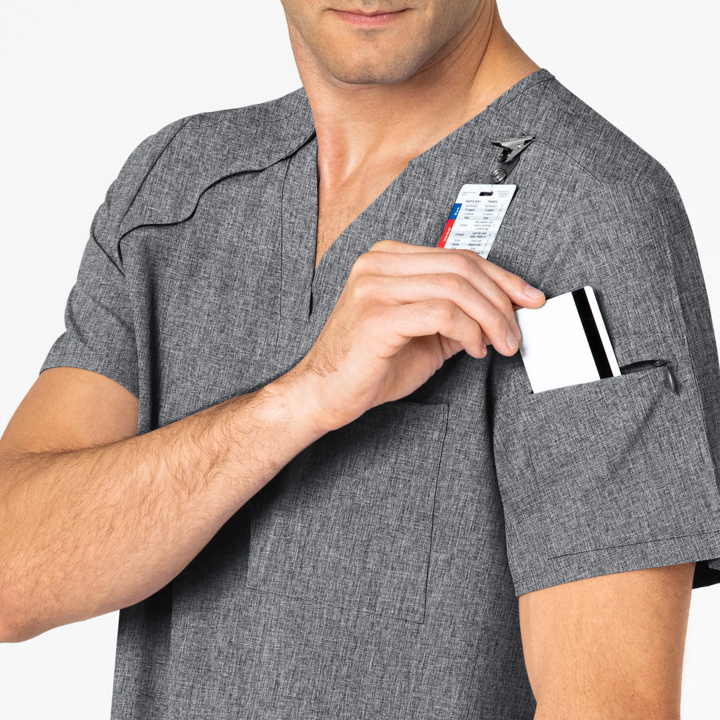 Wink Scrubs Men's EZ Zip Scrub Top Grey Heather | scrub-supply.com