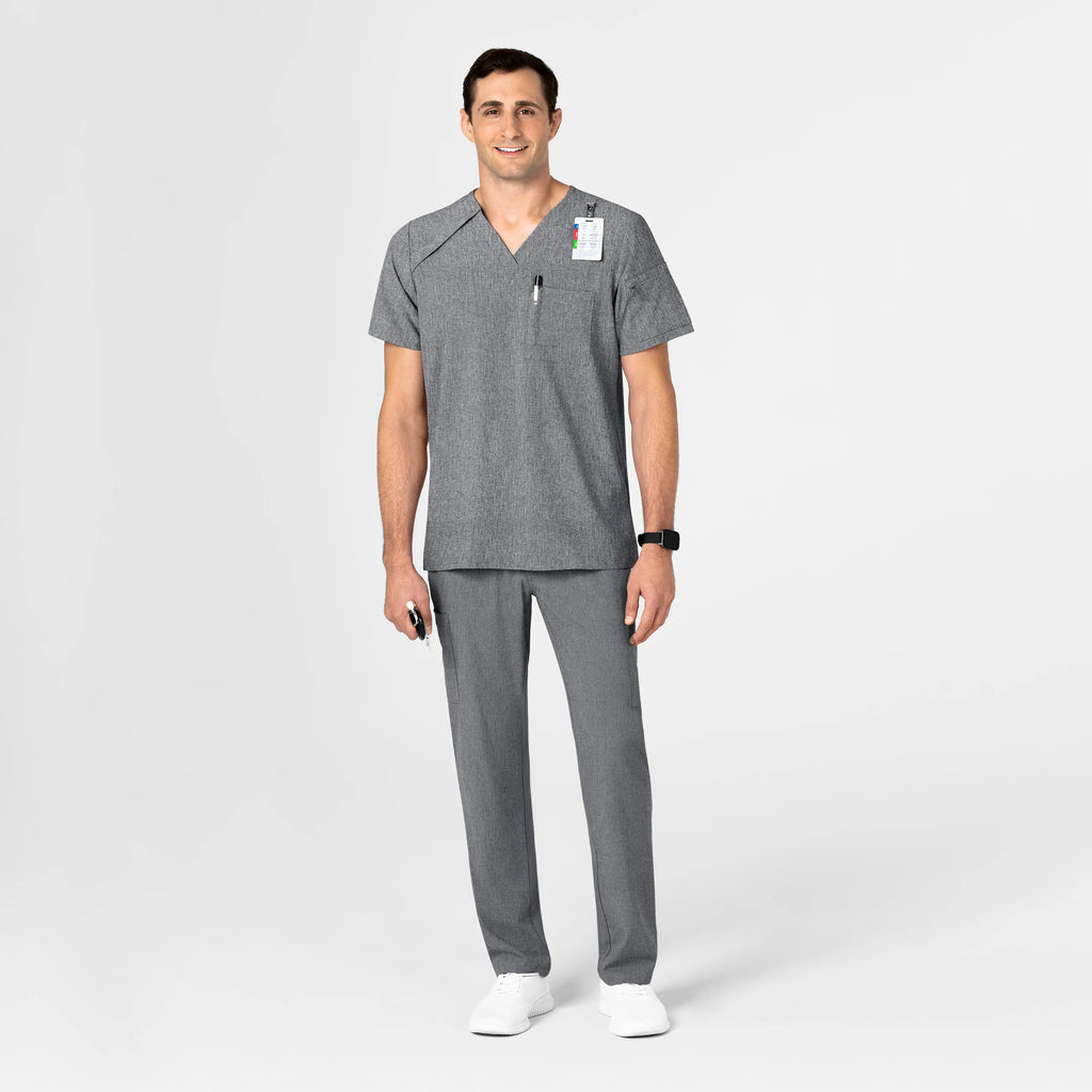 Wink Scrubs Men's EZ Zip Scrub Top Grey Heather | scrub-supply.com