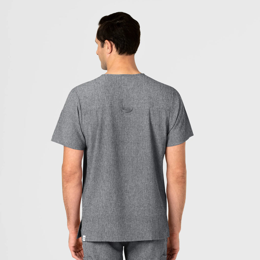 Wink Scrubs Men's EZ Zip Scrub Top Grey Heather | scrub-supply.com