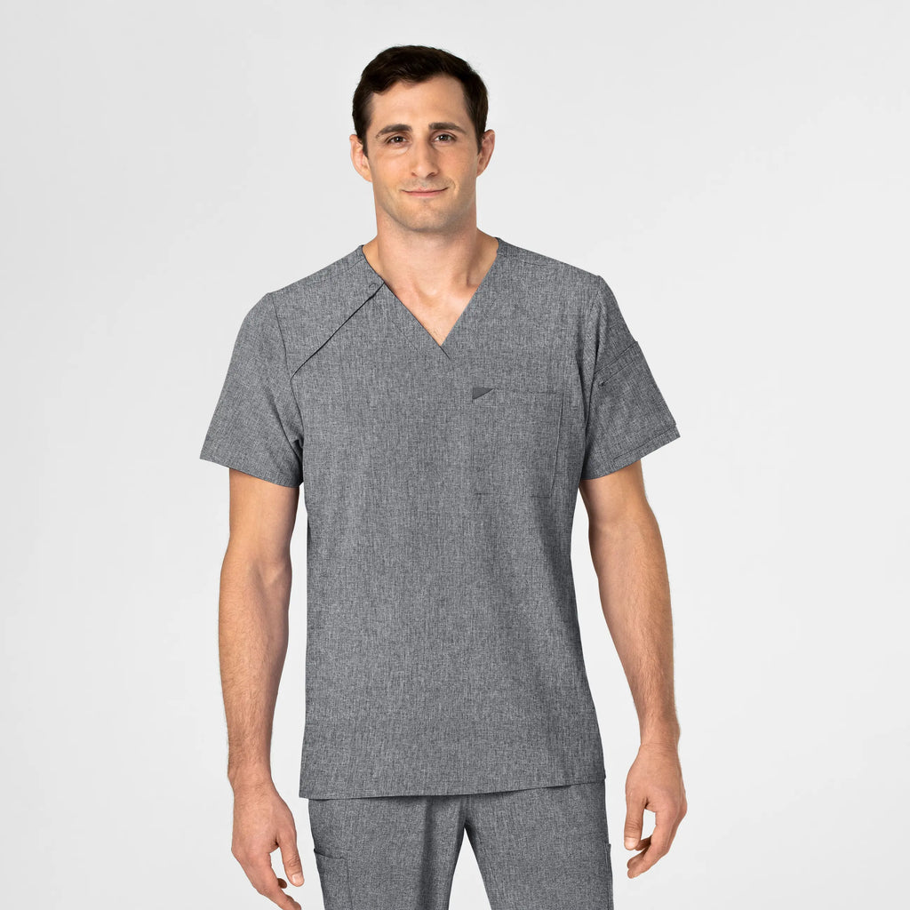 Wink Scrubs Men's EZ Zip Scrub Top Grey Heather | scrub-supply.com