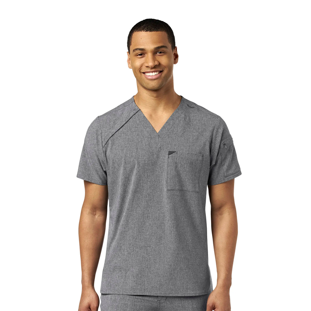 Wink Scrubs Men's EZ Zip Scrub Top Grey Heather | scrub-supply.com