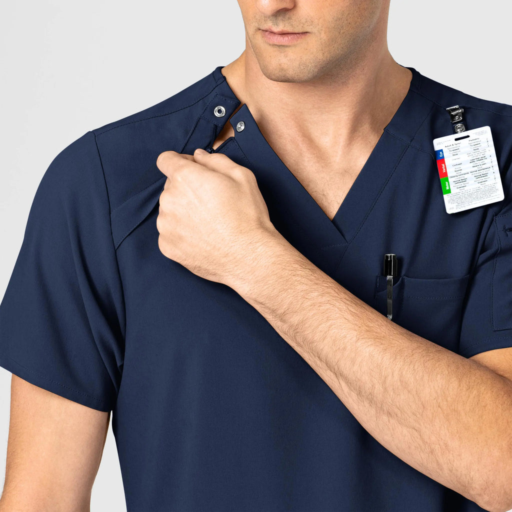 Wink Scrubs Men's EZ Zip Scrub Top Navy | scrub-supply.com