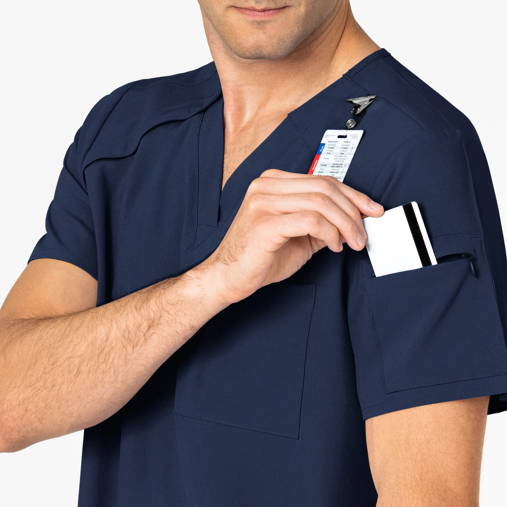 Wink Scrubs Men's EZ Zip Scrub Top Navy | scrub-supply.com