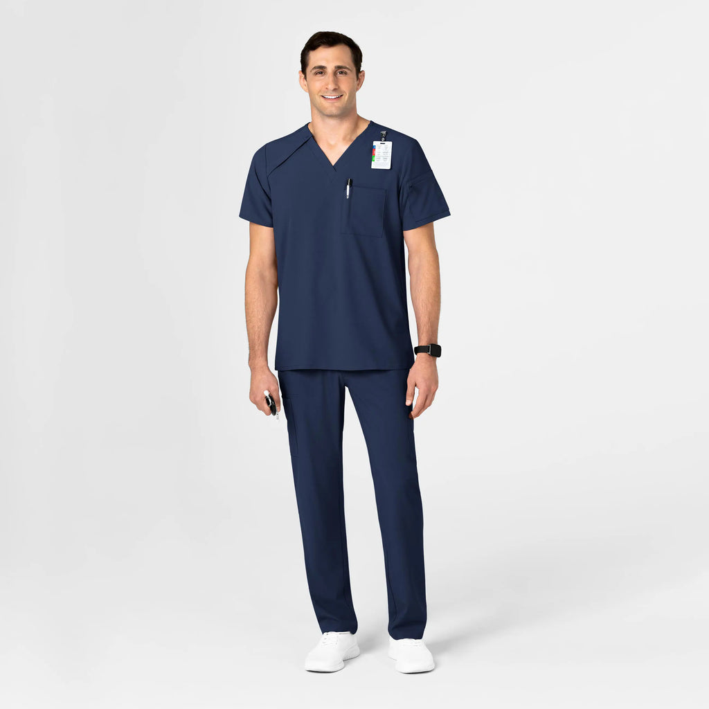 Wink Scrubs Men's EZ Zip Scrub Top Navy | scrub-supply.com