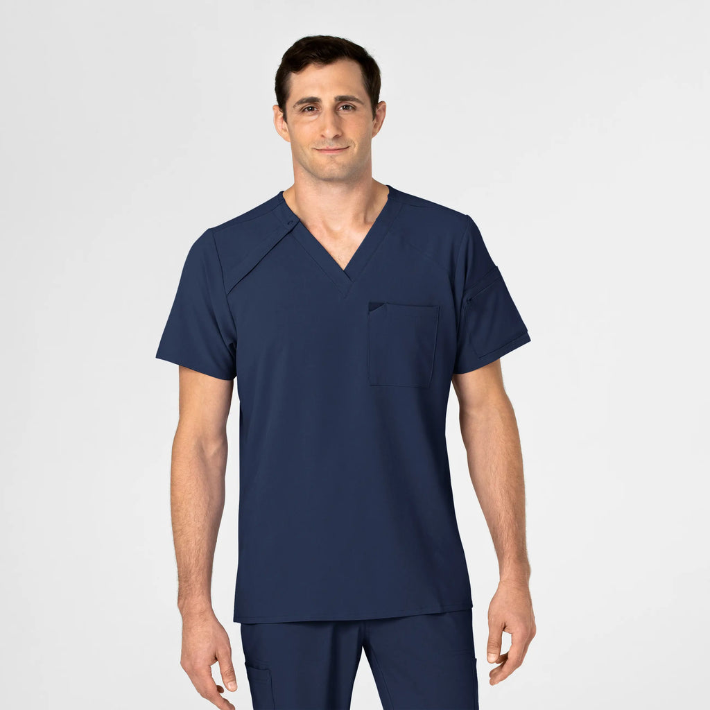 Wink Scrubs Men's EZ Zip Scrub Top Navy | scrub-supply.com