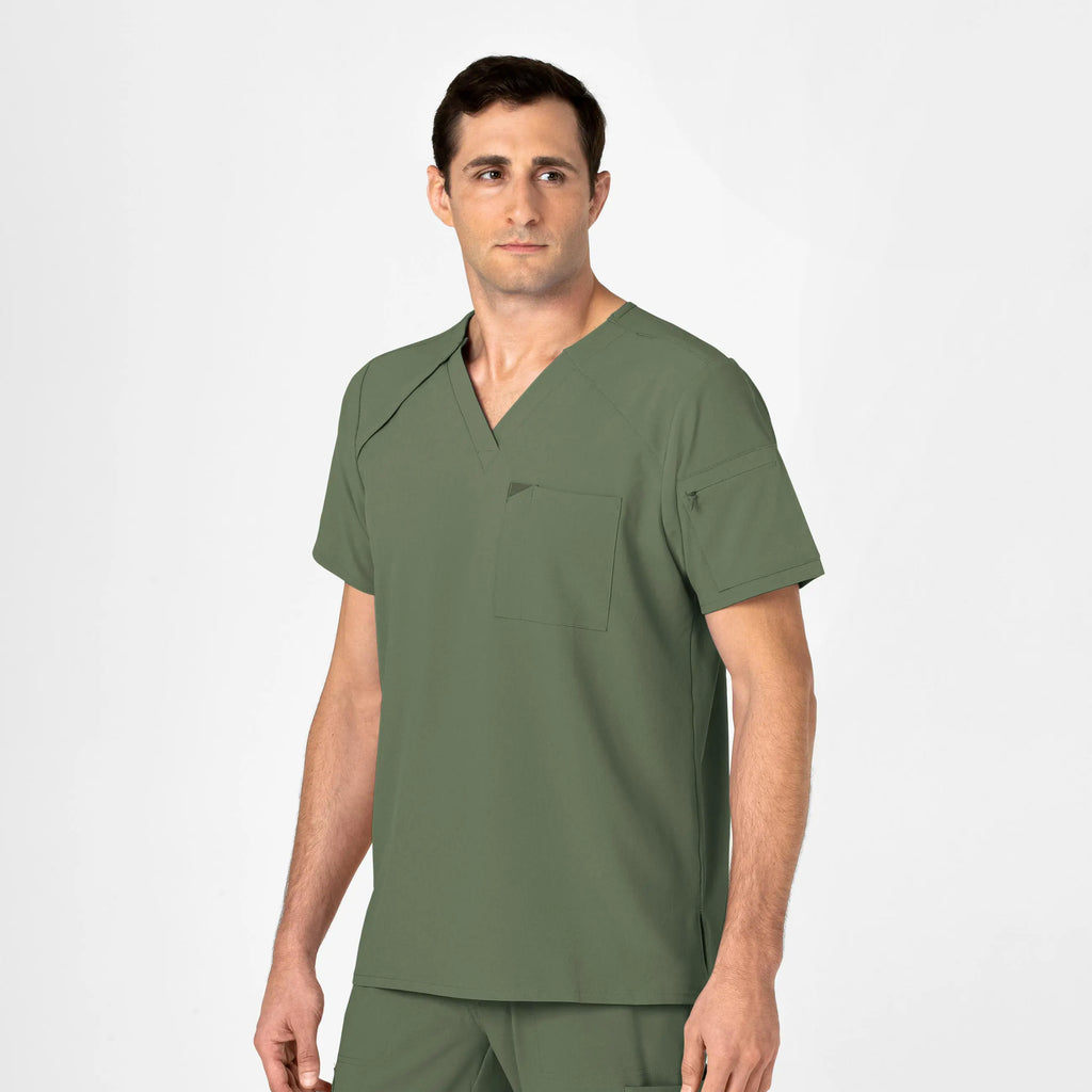 Wink Scrubs Men's EZ Zip Scrub Top Olive | scrub-supply.com