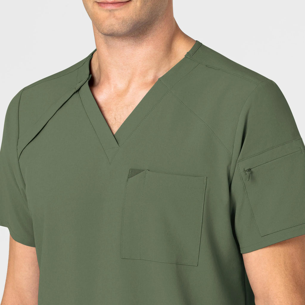 Wink Scrubs Men's EZ Zip Scrub Top Olive | scrub-supply.com