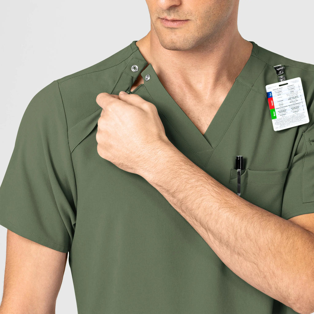 Wink Scrubs Men's EZ Zip Scrub Top Olive | scrub-supply.com