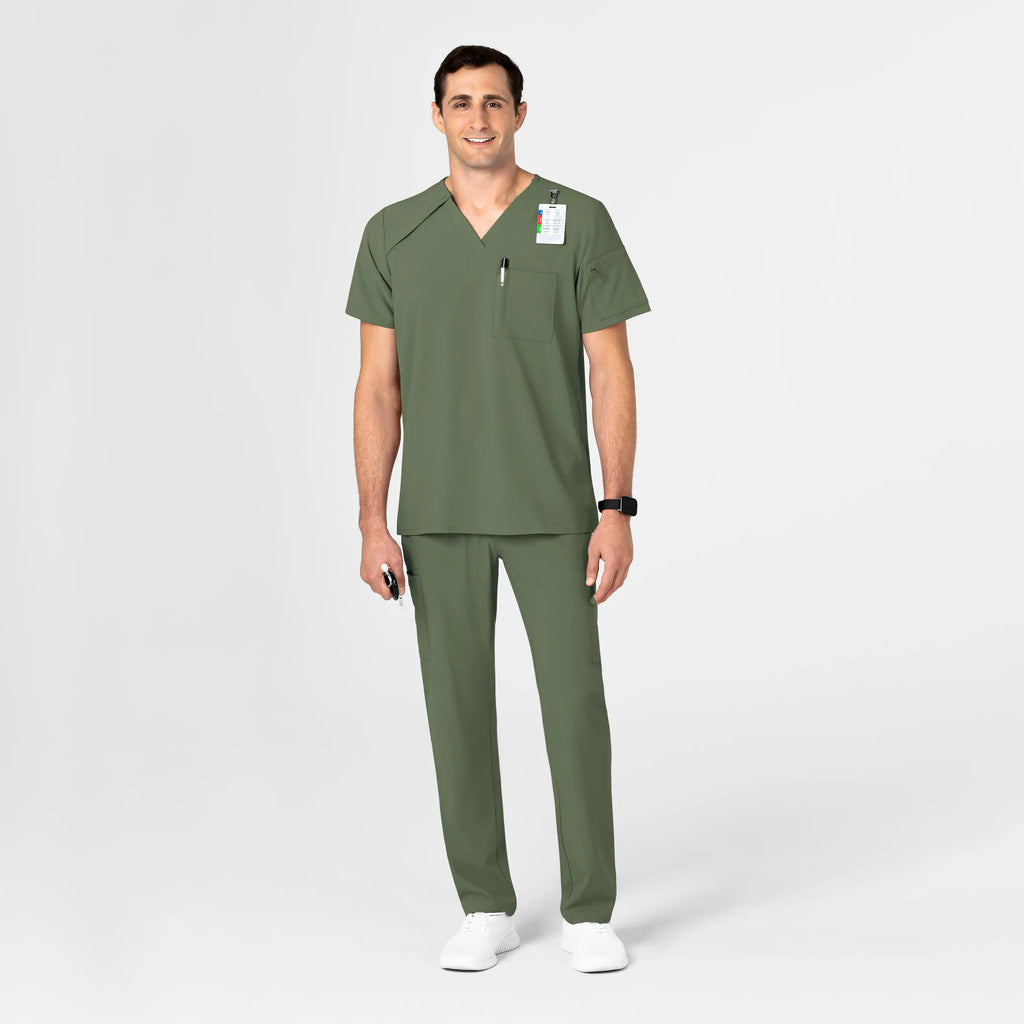 Wink Scrubs Men's EZ Zip Scrub Top Olive | scrub-supply.com