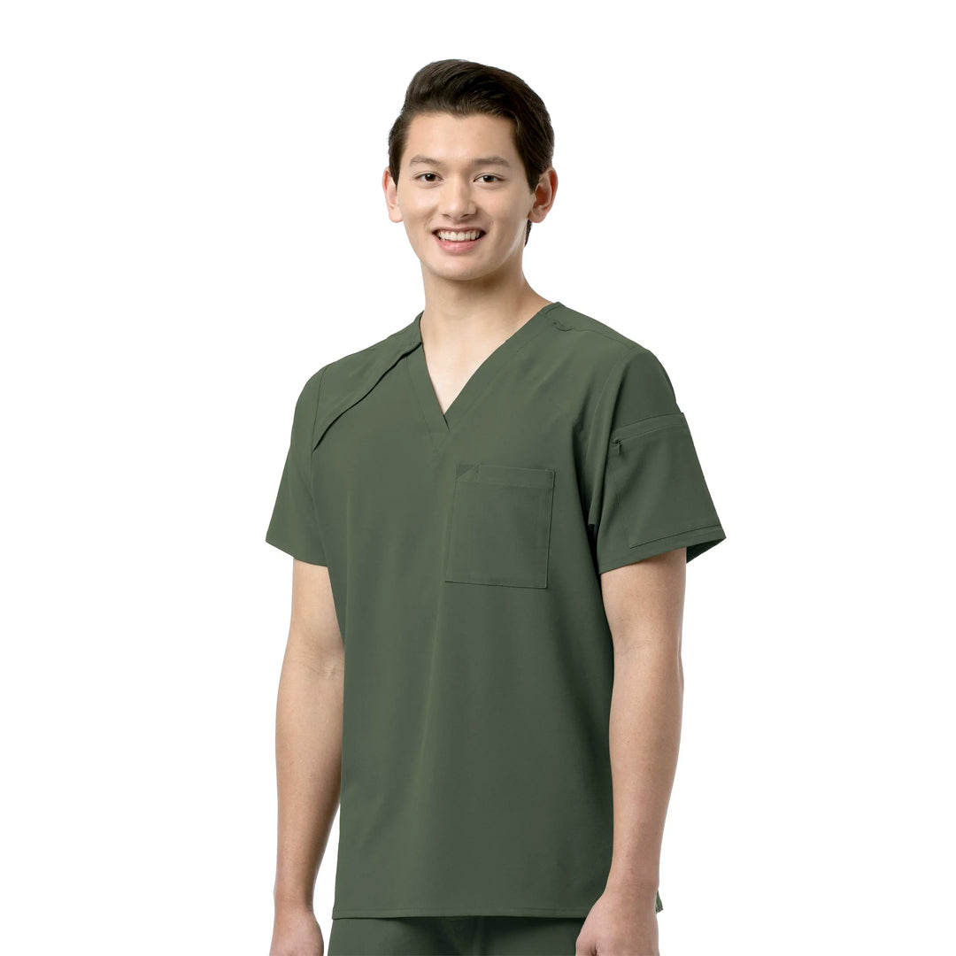 Wink Scrubs Men's EZ Zip Scrub Top Olive | scrub-supply.com
