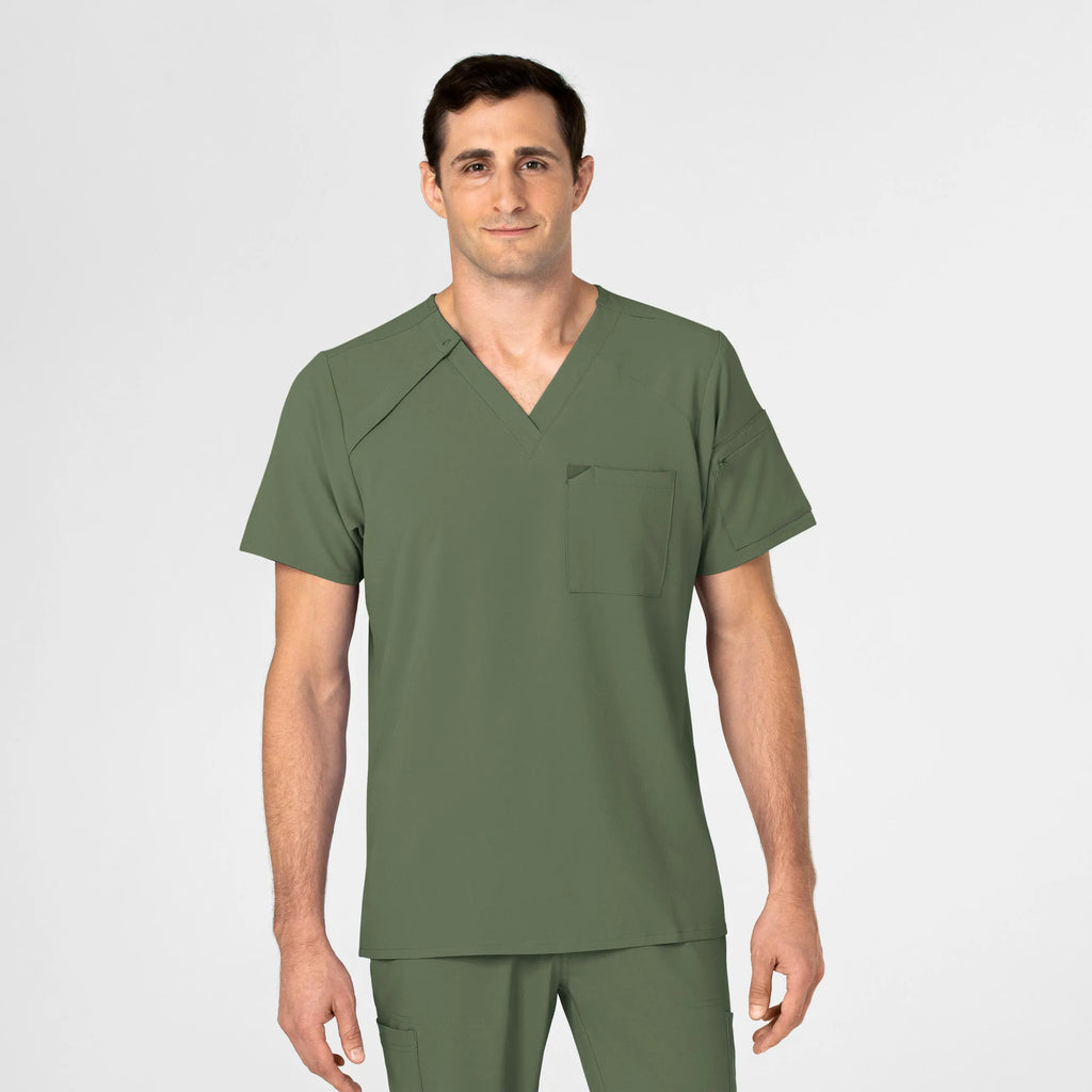 Wink Scrubs Men's EZ Zip Scrub Top Olive | scrub-supply.com