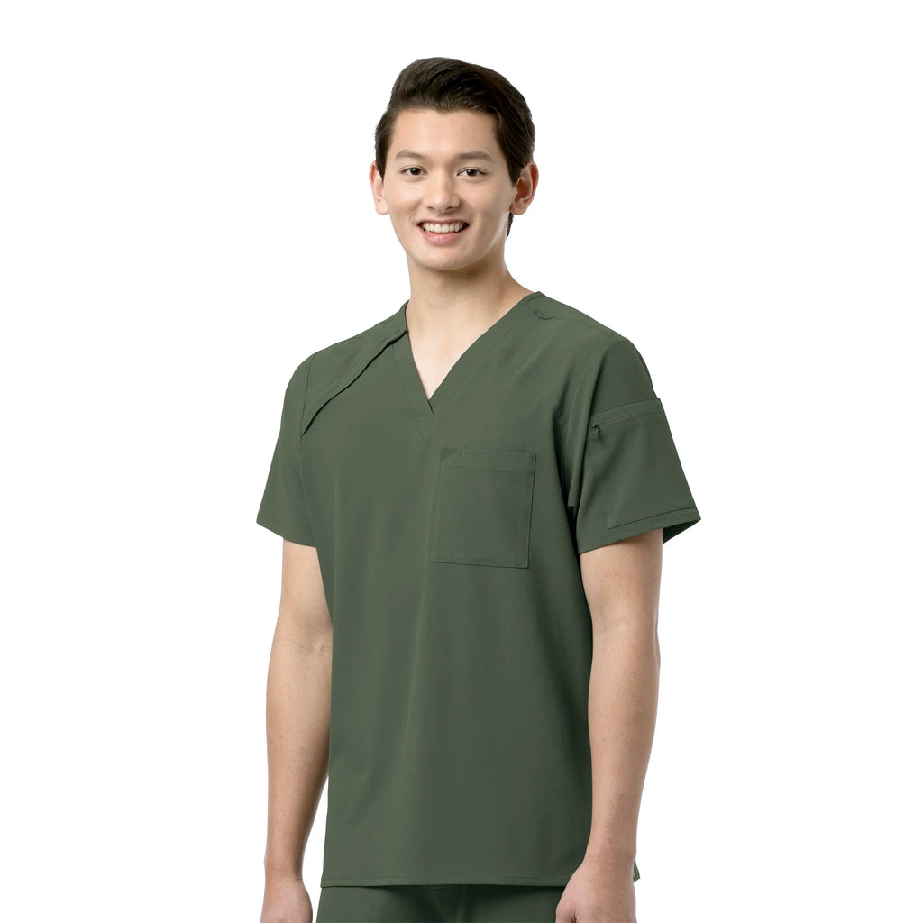 Wink Scrubs Men's EZ Zip Scrub Top Olive | scrub-supply.com