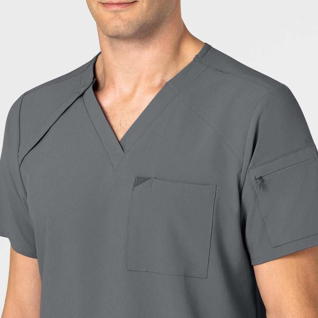 Wink Scrubs Men's EZ Zip Scrub Top Pewter | scrub-supply.com