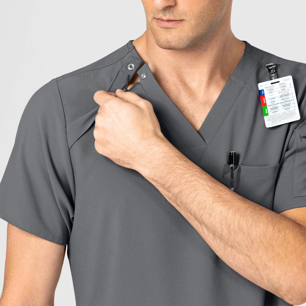 Wink Scrubs Men's EZ Zip Scrub Top Pewter | scrub-supply.com