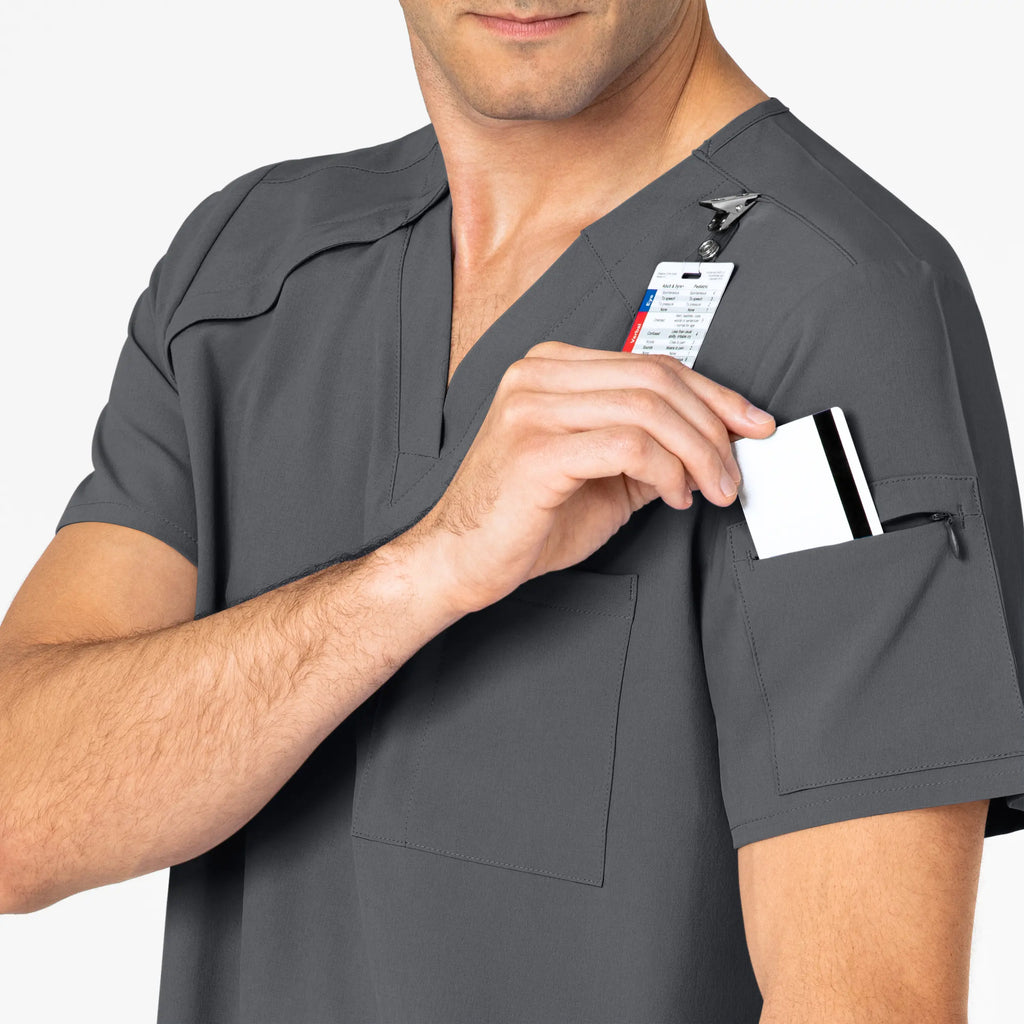 Wink Scrubs Men's EZ Zip Scrub Top Pewter | scrub-supply.com