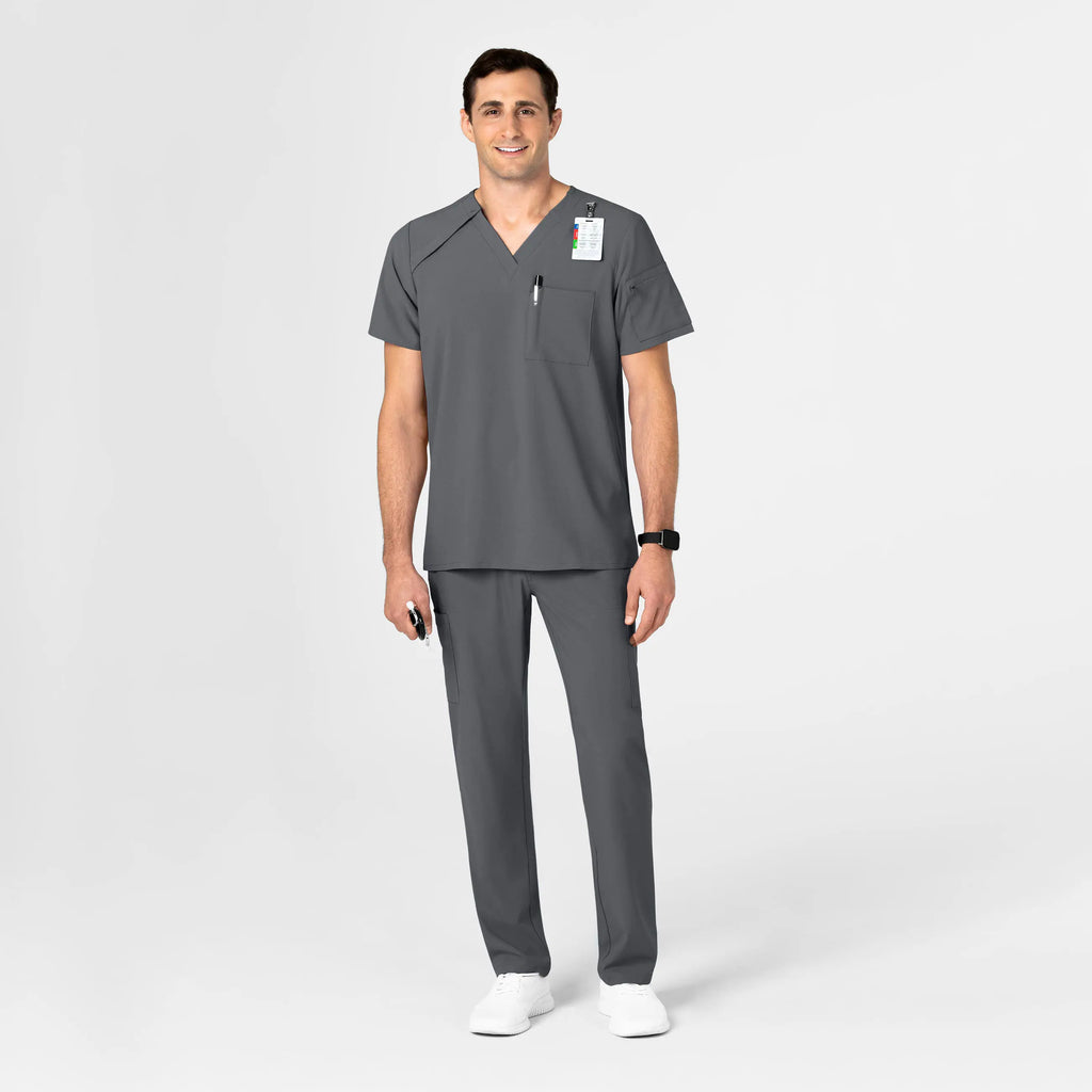 Wink Scrubs Men's EZ Zip Scrub Top Pewter | scrub-supply.com