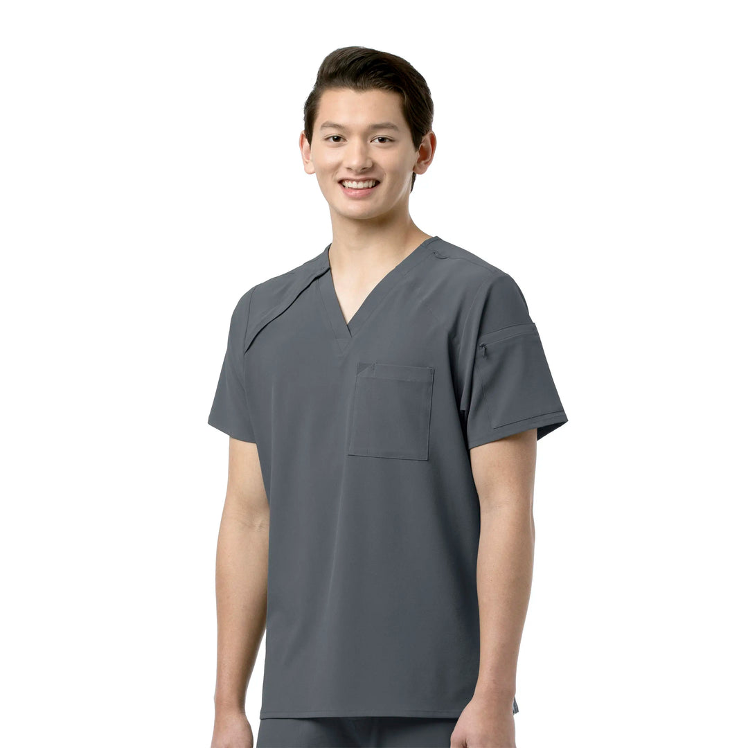 Wink Scrubs Men's EZ Zip Scrub Top Pewter | scrub-supply.com