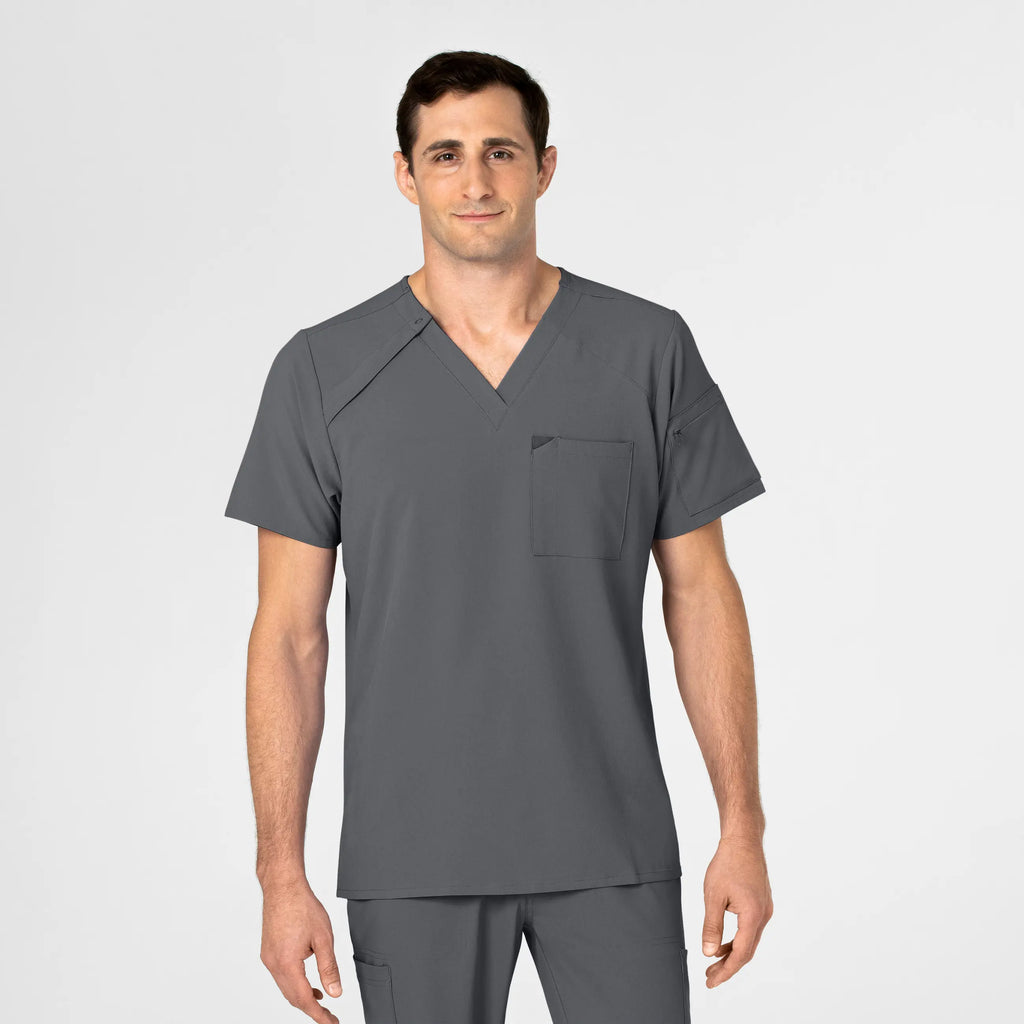 Wink Scrubs Men's EZ Zip Scrub Top Pewter | scrub-supply.com