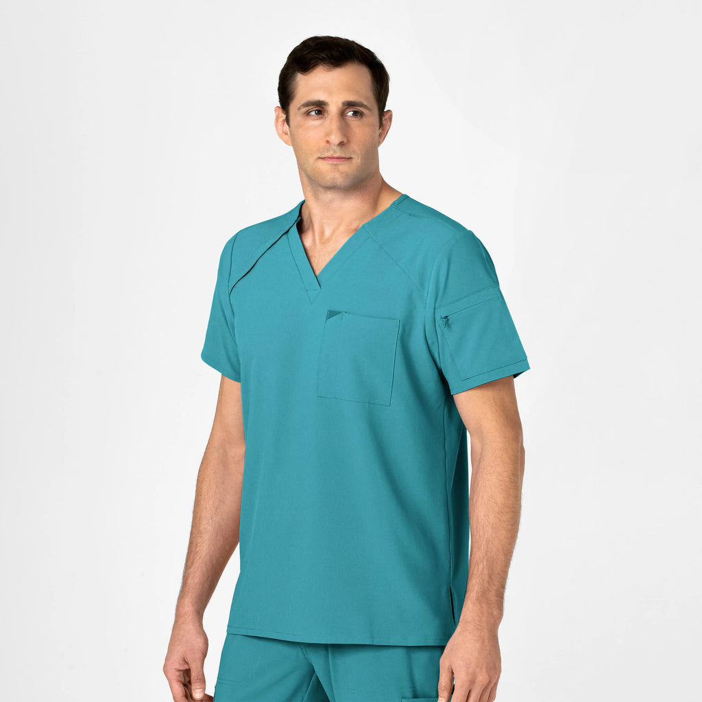 Wink Scrubs Men's EZ Zip Scrub Top Teal | scrub-supply.com