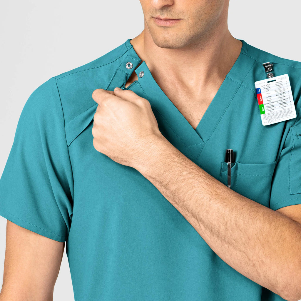 Wink Scrubs Men's EZ Zip Scrub Top Teal | scrub-supply.com