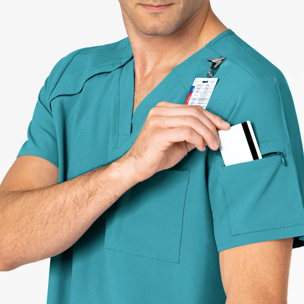 Wink Scrubs Men's EZ Zip Scrub Top Teal | scrub-supply.com