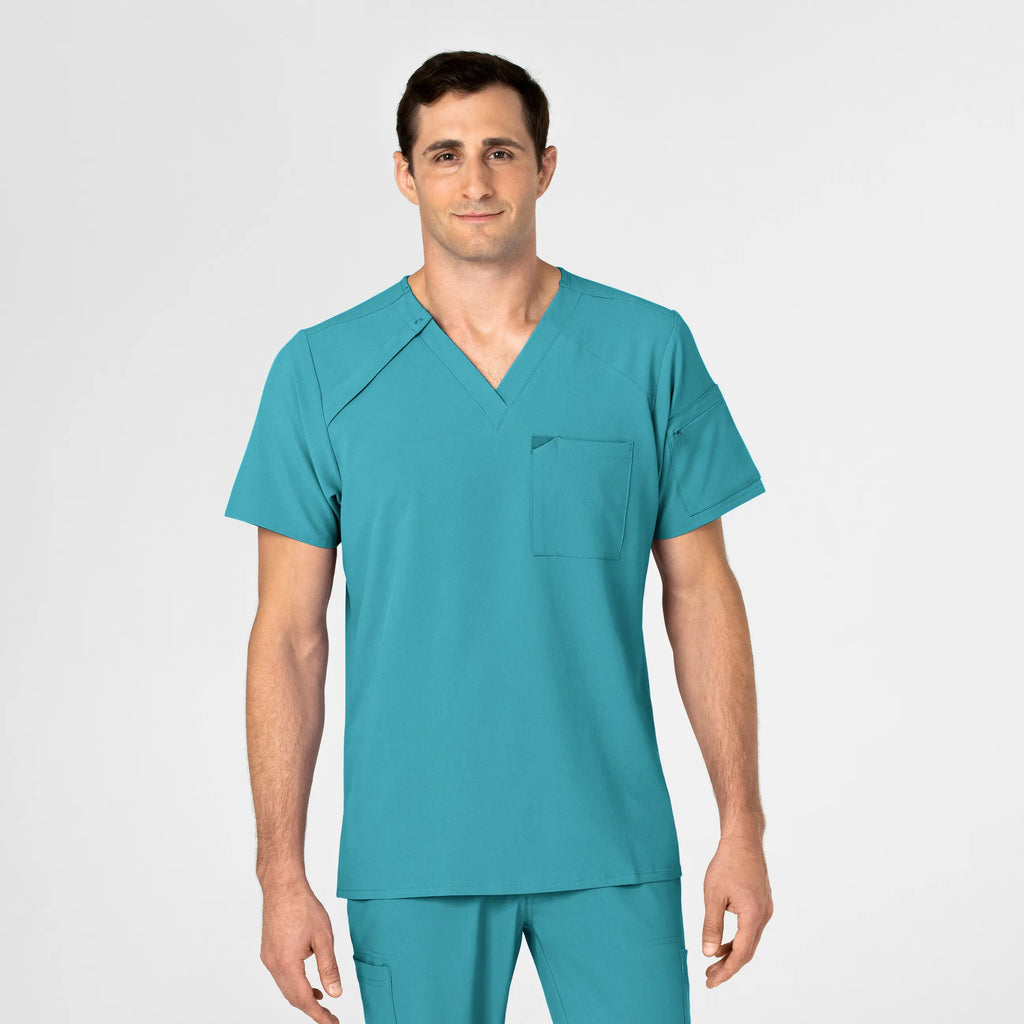 Wink Scrubs Men's EZ Zip Scrub Top Teal | scrub-supply.com