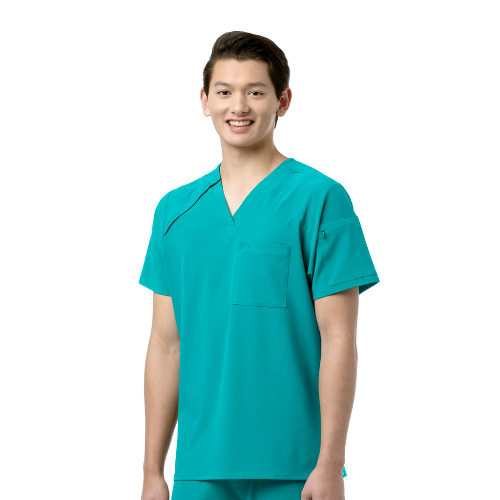 Wink Scrubs Men's EZ Zip Scrub Top Teal | scrub-supply.com