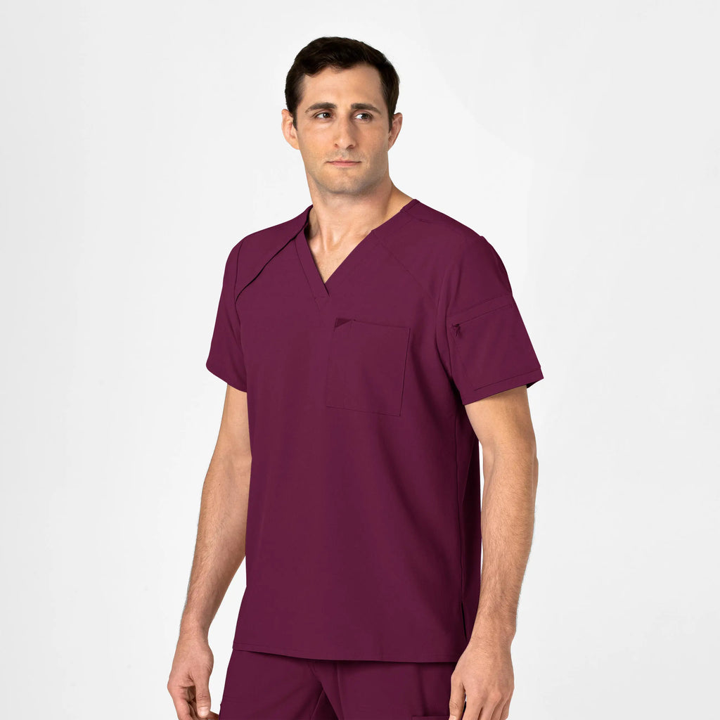 Wink Scrubs Men's EZ Zip Scrub Top Wine | scrub-supply.com