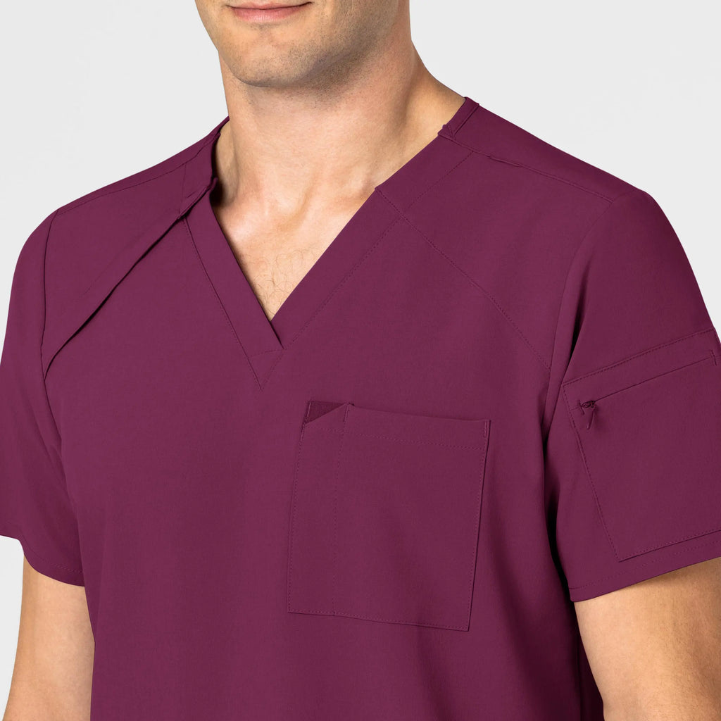 Wink Scrubs Men's EZ Zip Scrub Top Wine | scrub-supply.com