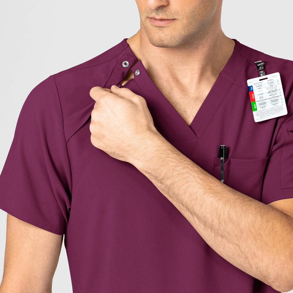 Wink Scrubs Men's EZ Zip Scrub Top Wine | scrub-supply.com