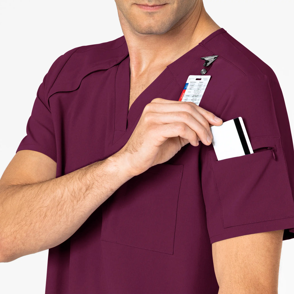 Wink Scrubs Men's EZ Zip Scrub Top Wine | scrub-supply.com