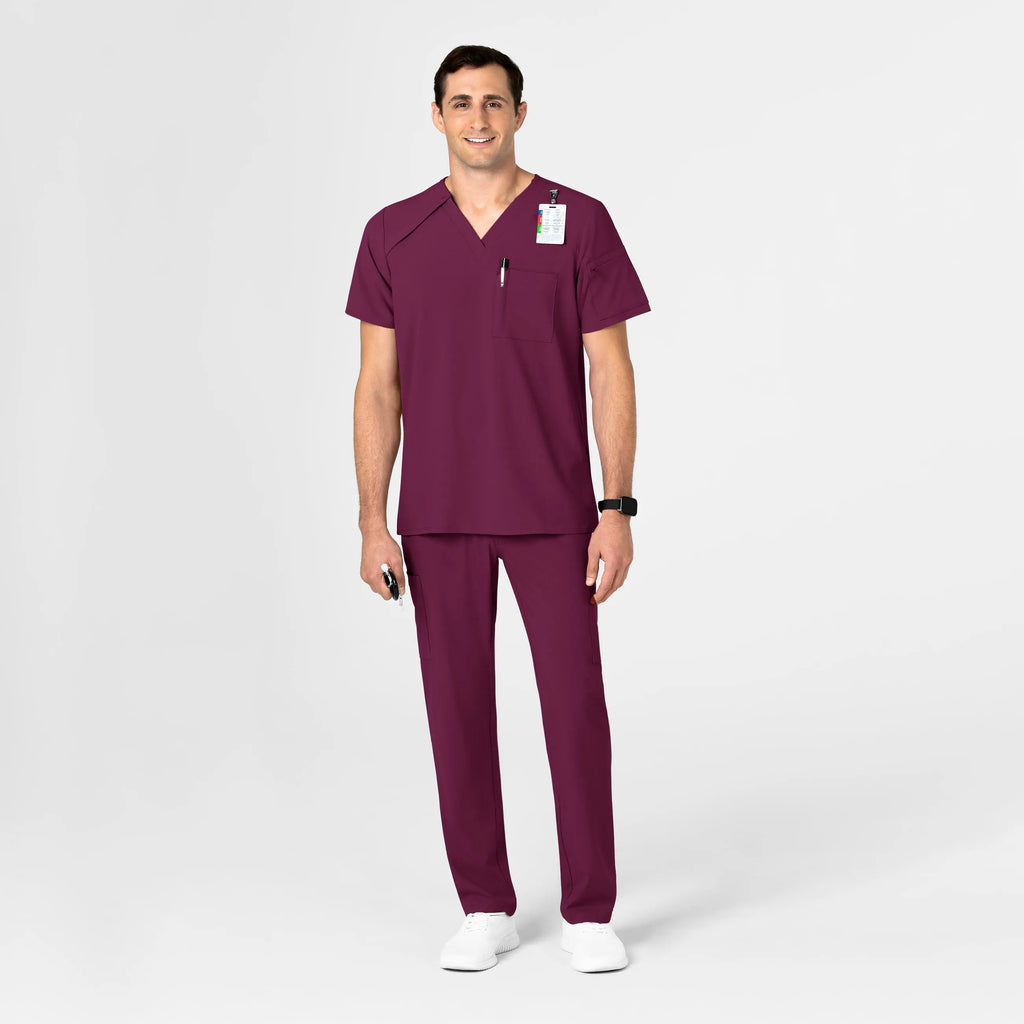 Wink Scrubs Men's EZ Zip Scrub Top Wine | scrub-supply.com