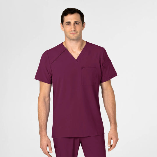 Wink Scrubs Men's EZ Zip Scrub Top Wine | scrub-supply.com