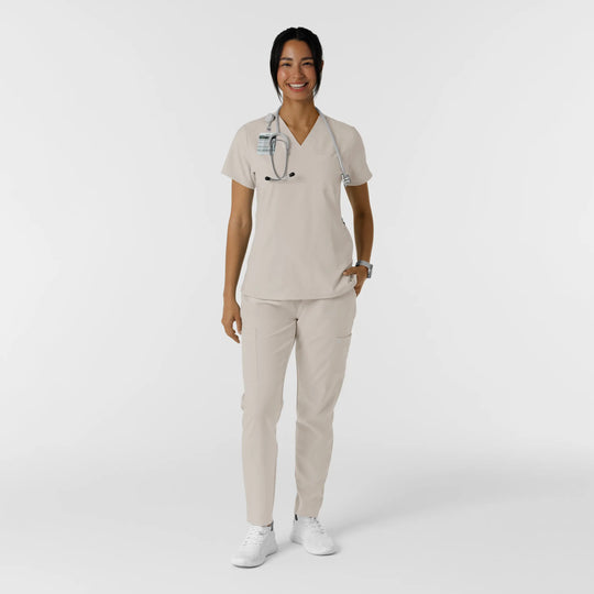 Wink Scrubs Women's W123 Flex-n-Reach V-Neck Scrub Top Cloud | scrub-supply.com
