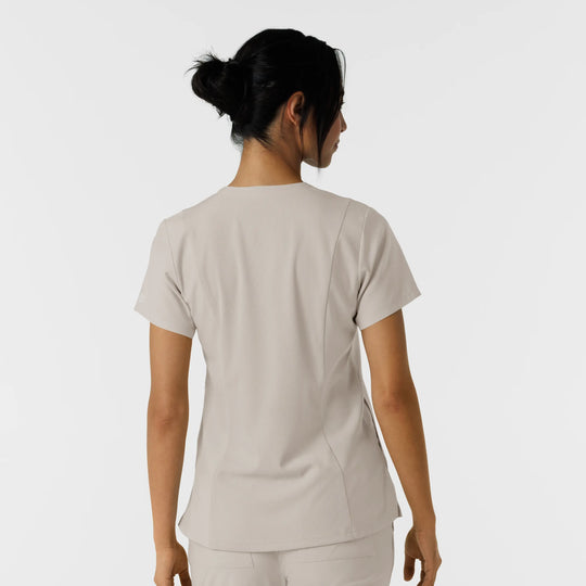 Wink Scrubs Women's W123 Flex-n-Reach V-Neck Scrub Top Cloud | scrub-supply.com