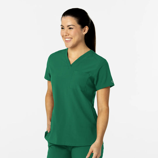 Wink Scrubs Women's W123 Flex-n-Reach V-Neck Scrub Top Hunter | scrub-supply.com