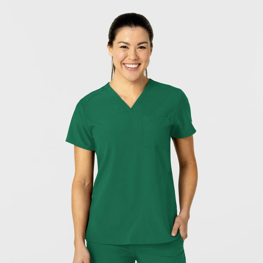 Wink Scrubs Women's W123 Flex-n-Reach V-Neck Scrub Top Hunter | scrub-supply.com