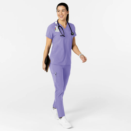 Wink Scrubs Women's W123 Flex-n-Reach V-Neck Scrub Top Iris Purple | scrub-supply.com