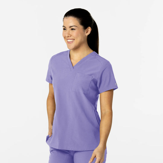 Wink Scrubs Women's W123 Flex-n-Reach V-Neck Scrub Top Iris Purple | scrub-supply.com