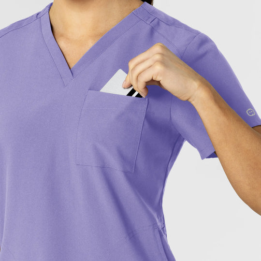 Wink Scrubs Women's W123 Flex-n-Reach V-Neck Scrub Top Iris Purple | scrub-supply.com