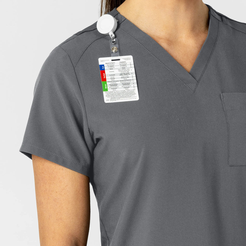 Wink Scrubs Women's W123 Flex-n-Reach V-Neck Scrub Top Pewter | scrub-supply.com