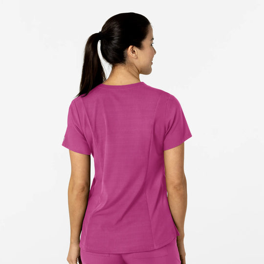 Wink Scrubs Women's W123 Flex-n-Reach V-Neck Scrub Top Raspberry | scrub-supply.com