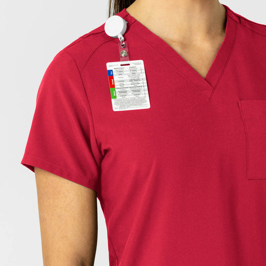 Wink Scrubs Women's W123 Flex-n-Reach V-Neck Scrub Top Red | scrub-supply.com