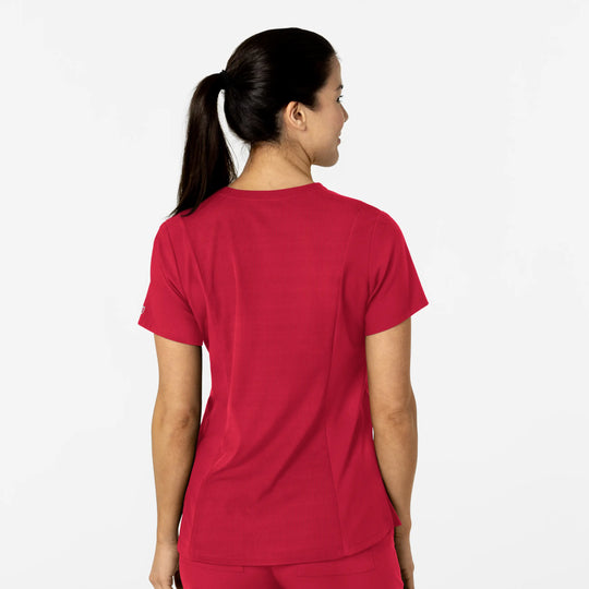Wink Scrubs Women's W123 Flex-n-Reach V-Neck Scrub Top Red | scrub-supply.com
