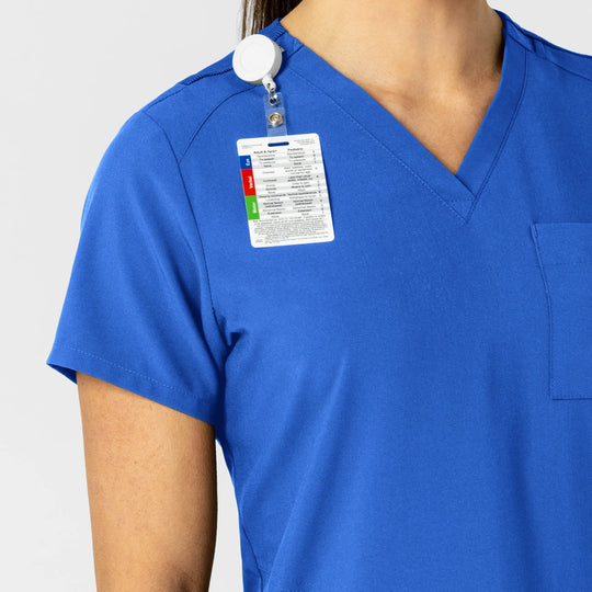 Wink Scrubs Women's W123 Flex-n-Reach V-Neck Scrub Top Royal Blue | scrub-supply.com
