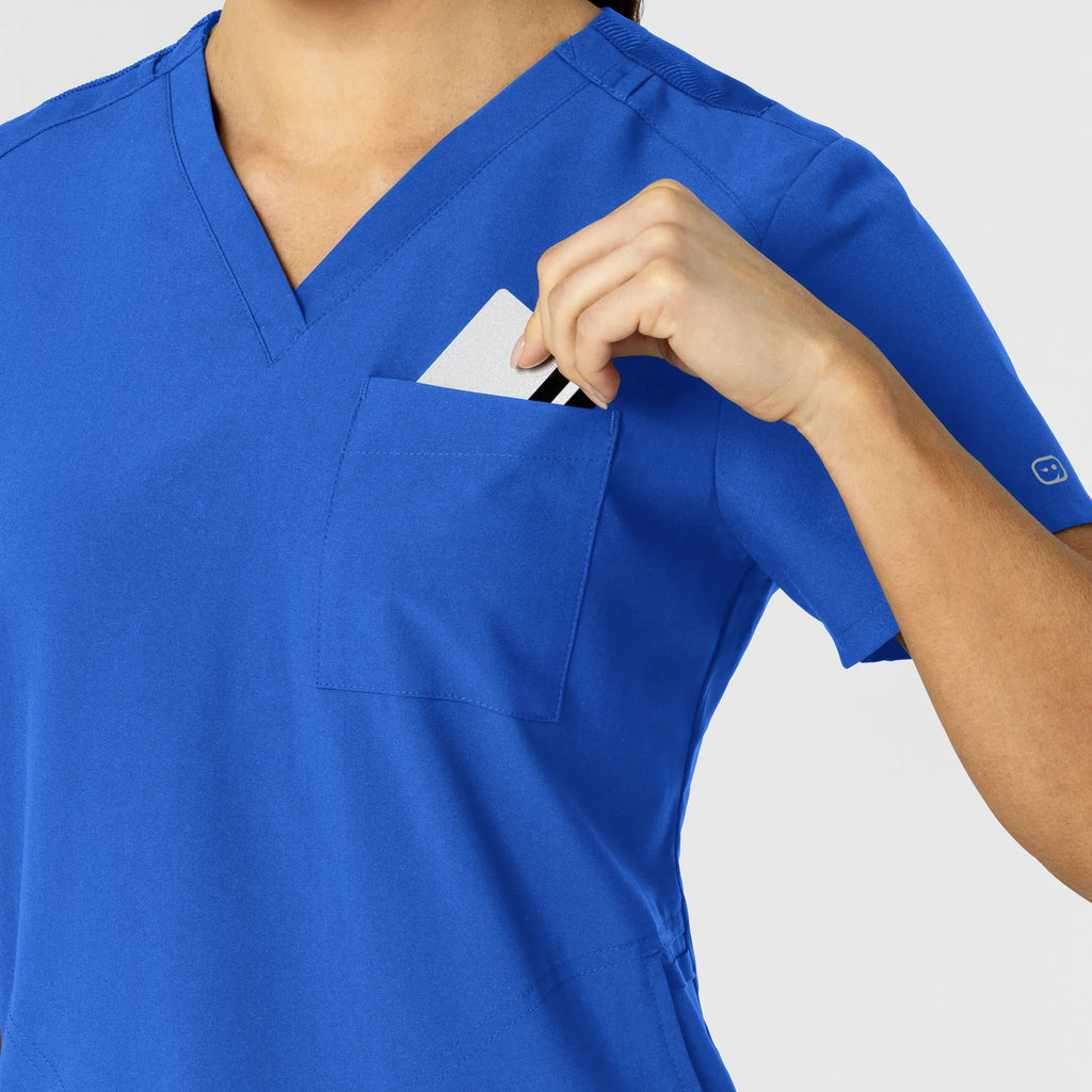 Wink Scrubs Women's W123 Flex-n-Reach V-Neck Scrub Top Royal Blue | scrub-supply.com