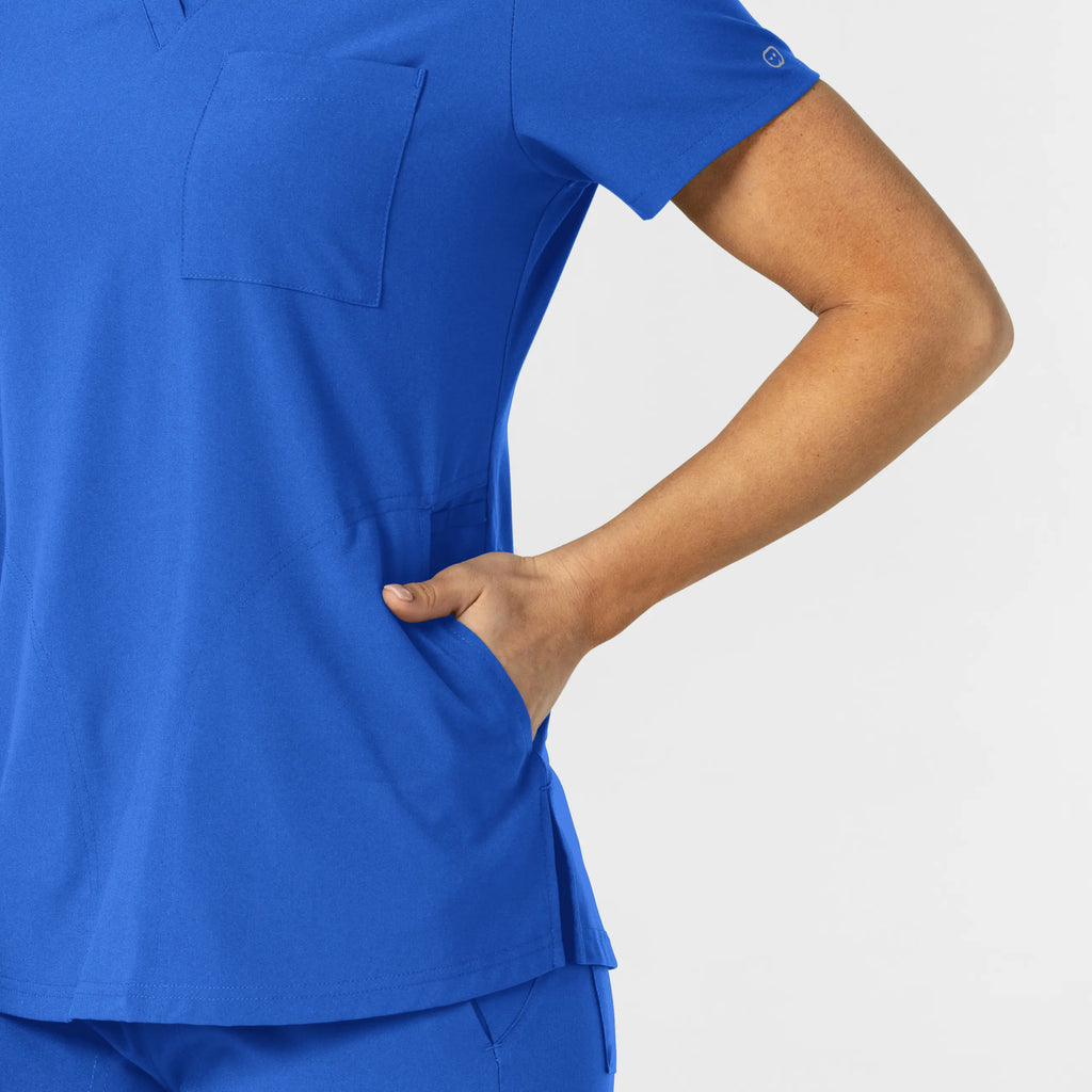 Wink Scrubs Women's W123 Flex-n-Reach V-Neck Scrub Top Royal Blue | scrub-supply.com